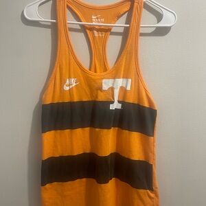 Nike Orange Racerback Athletic Tank with White Swoosh
